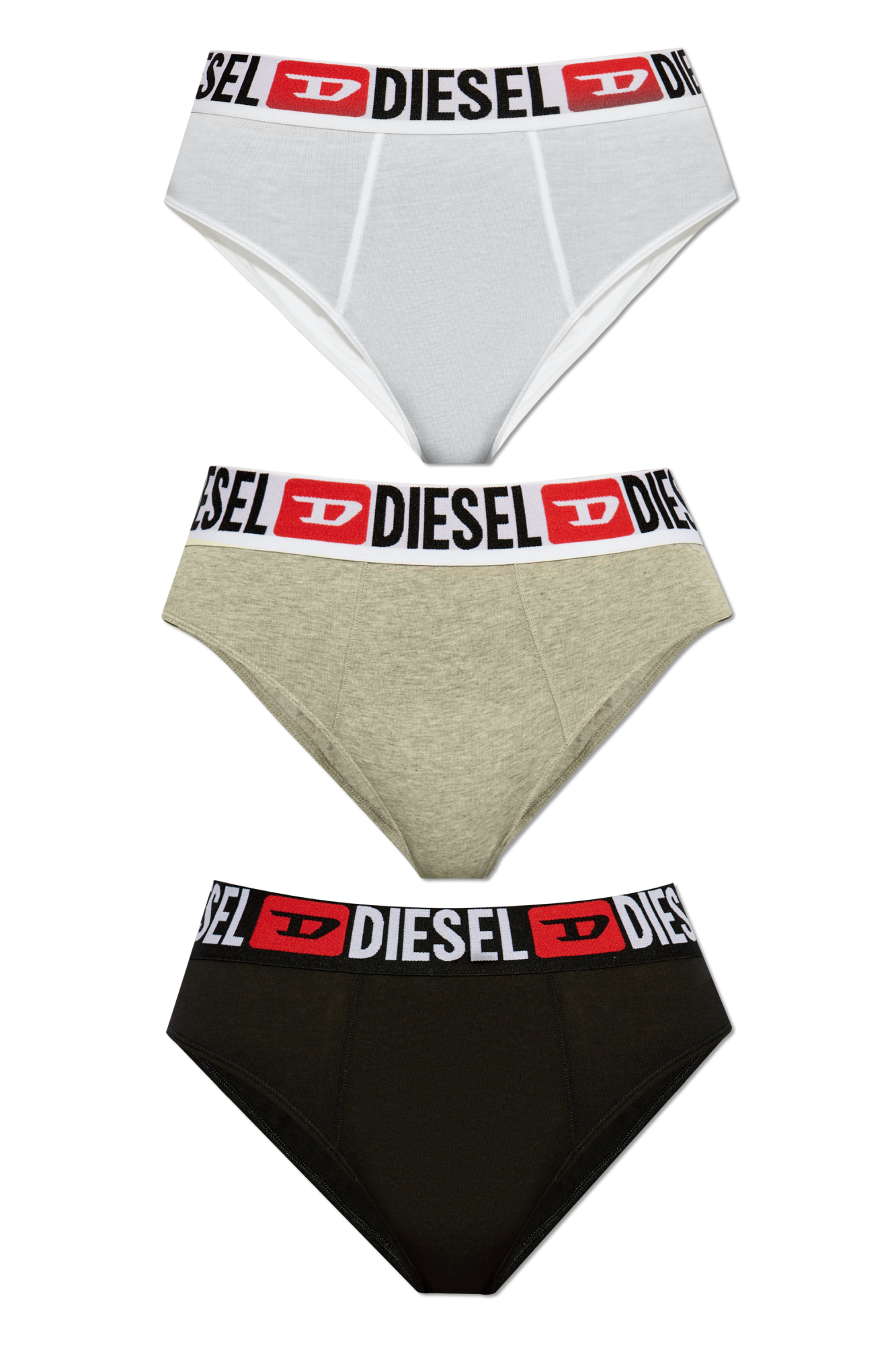 【送料&関税込】Diesel Three-pack Of Briefs `ufpn-blanca-r-t Women's Three-pack ribbed high-waisted briefs | Multicolor